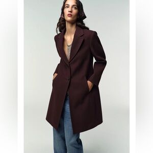 ZARA SOFT SHOULDER PAD COAT